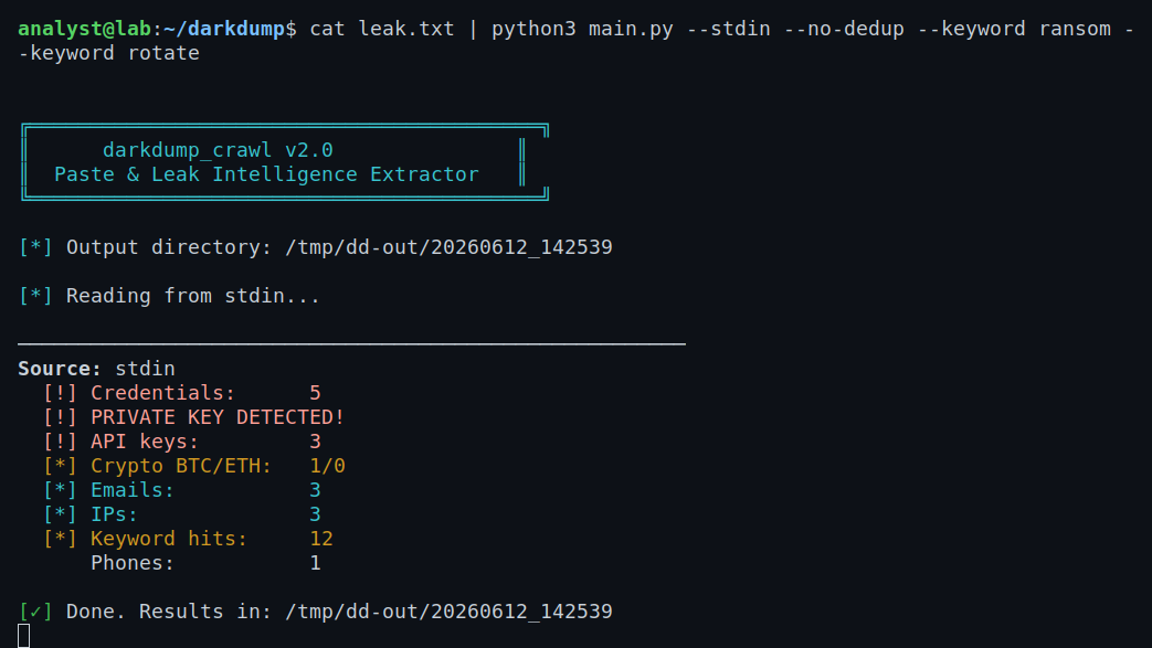 Darkdump — Dark Web OSINT Crawler