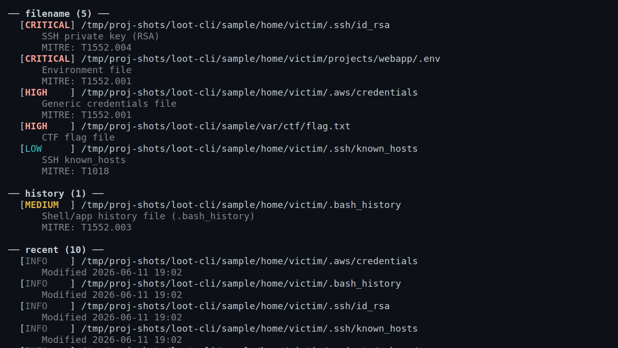 Loot CLI — Filesystem Recon for CTFs and Post-Exploitation
