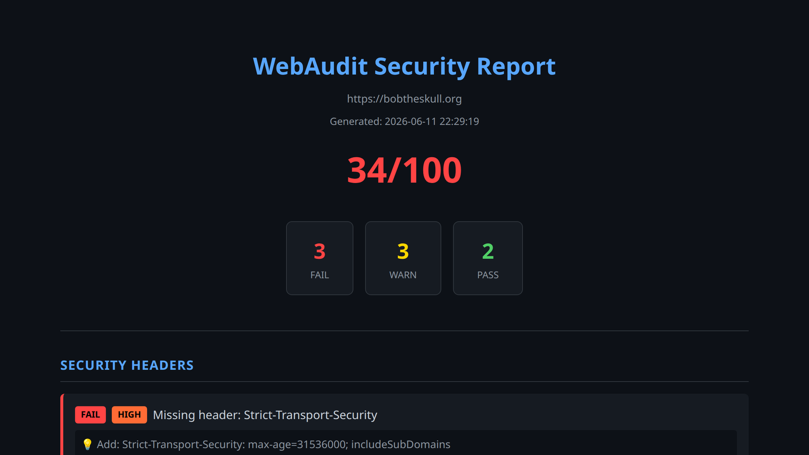 WebAudit — Web Application Security Scanner
